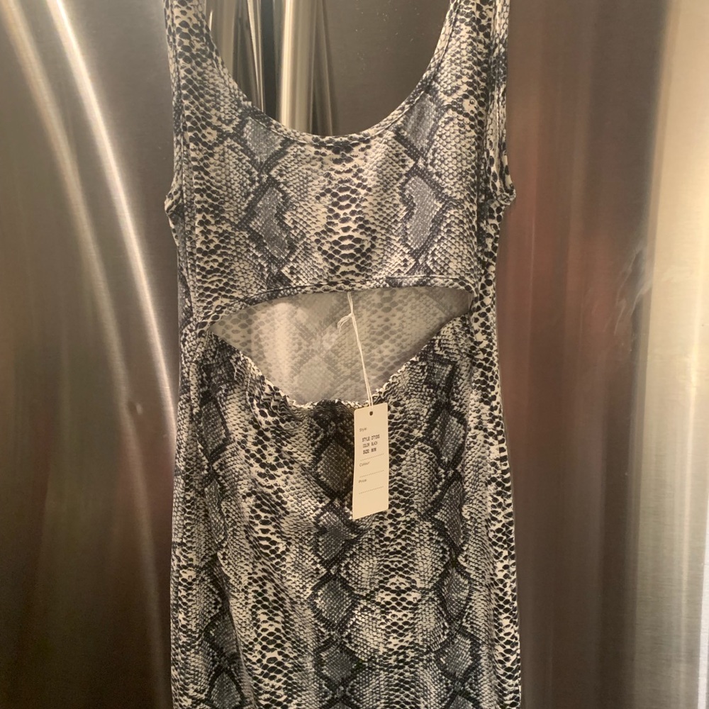 Snake print mini dress